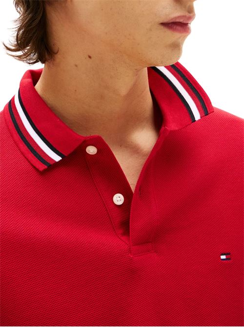 Polo uomo rossa in cotone Tommy Hilfiger | MW0MW38484XLD